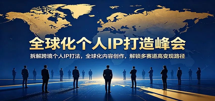 全球化个人IP打造峰会：拆解跨境个人IP打法，全球化内容创作，解锁多赛道高变现路径 - 轻创社