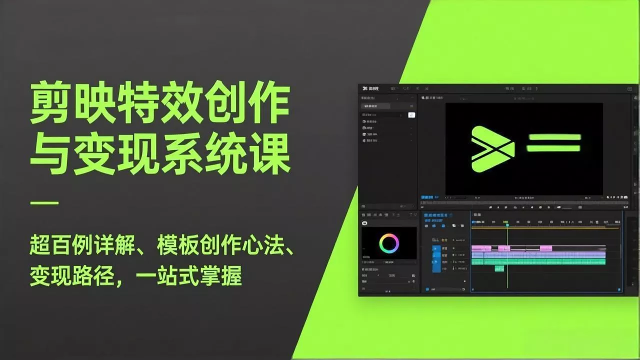 剪映特效创作与变现系统课，超百例详解、模板创作心法、变现路径，一站式掌握 - 轻创社