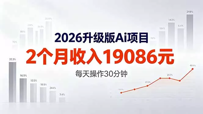2026升级版Ai任务，2个月收入19086元，熟练后每天操作30分钟！ - 轻创社