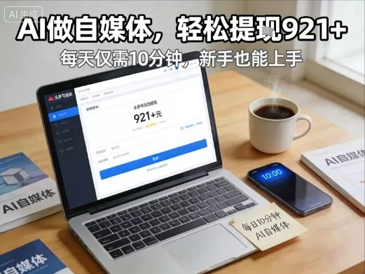 每天花费10分钟，头条号收益921+，用AI做自媒并不难【附视频教程】 - 轻创社
