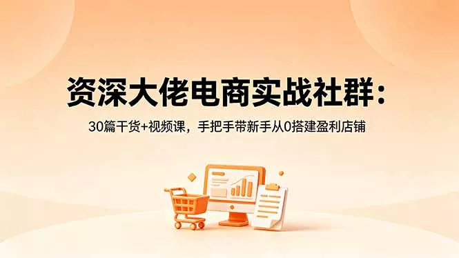 资深大佬电商实战社群:30篇干货+视频课,手把手带新手从0搭建盈利店铺 资深大佬电商实战社群:30篇干货+视频课,手把手带新手从0搭建盈利店铺