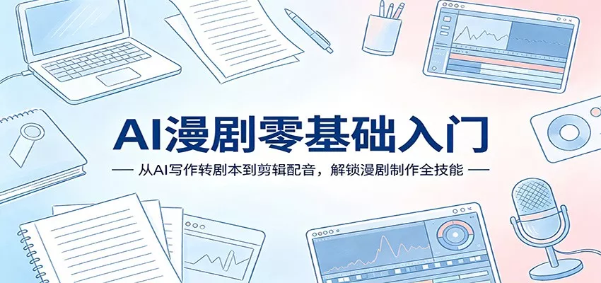 AI漫剧零基础入门：从AI写作转剧本到剪辑配音，解锁漫剧制作全技能 - 轻创社