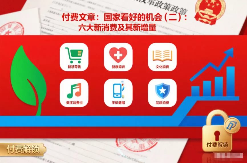 付费文章：国家看好的机会(二)：六大新消费及其新增量 - 轻创社