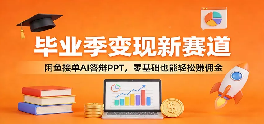 毕业季变现新赛道：闲鱼接单AI答辩PPT，零基础也能轻松赚佣金 - 轻创社