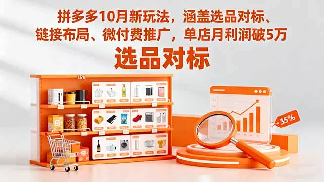 拼多多10月新玩法，涵盖选品对标、链接布局、微付费推广，单店月利润破5万 - 轻创社