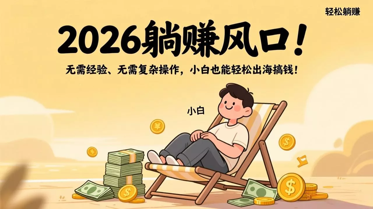 2026躺赚风口！无需经验、无需复杂操作，小白也能轻松出海搞钱！ - 轻创社