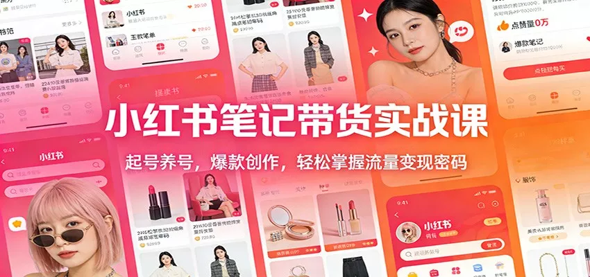 小红书笔记带货实战课：起号养号，爆款创作，轻松掌握流量变现密码 - 轻创社