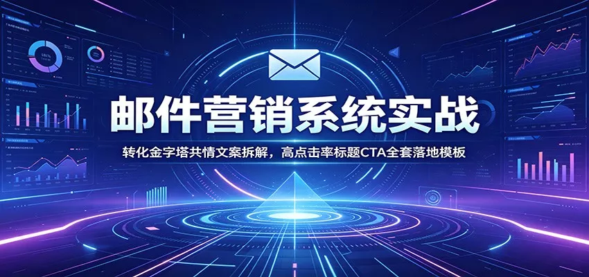 邮件营销系统实战：转化金字塔共情文案拆解，高点击率标题CTA全套落地模板 - 轻创社