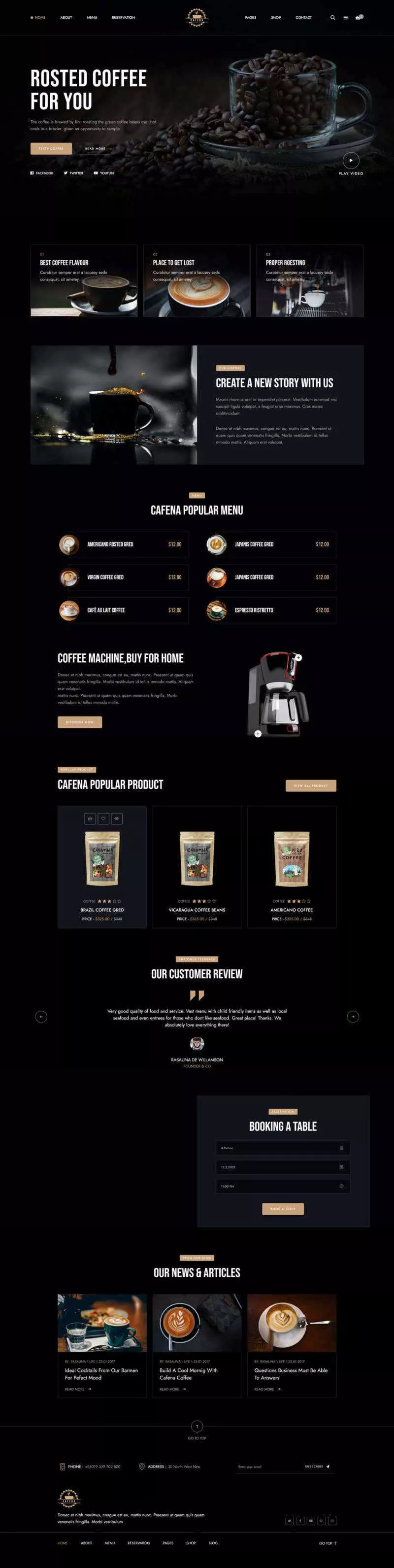 响应式咖啡奶茶店铺HTML5电商销售模板 - 轻创社