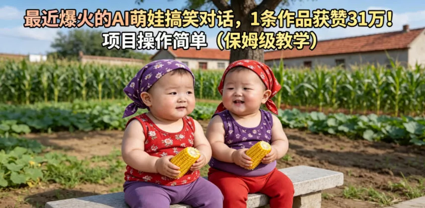 最近爆火的AI萌娃搞笑对话，1条作品获赞31W，项目操作简单(保姆级教学) - 轻创社
