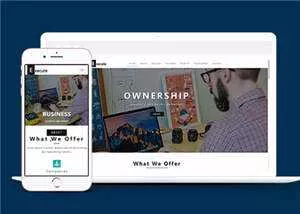 简洁企业服务执行动态HTML网页模板下载 - 轻创社