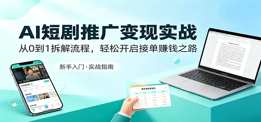 AI短剧推广变现实战:从0到1拆解流程,轻松开启接单赚钱之路 - 轻创社