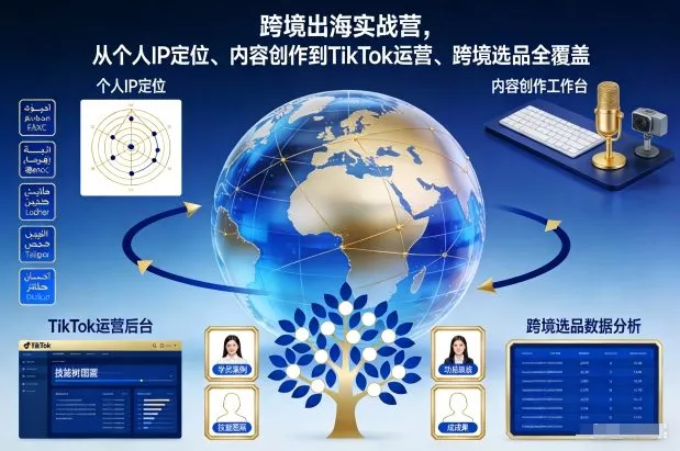 跨境出海实战营，从个人IP定位、内容创作到TikTok运营、跨境选品全覆盖 - 轻创社