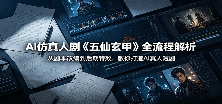AI仿真人剧《五仙玄甲》全流程解析：从剧本改编到后期特效，教你打造AI真人短剧 - 轻创社