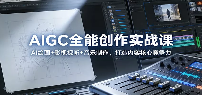 AIGC全能创作实战课：AI绘画+影视视听+音乐制作，打造内容核心竞争力 - 轻创社