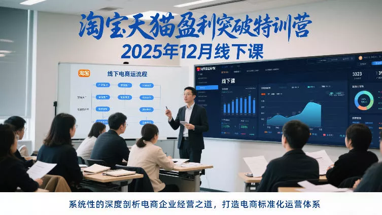 淘宝天猫盈利突破特训营25年12月线下课，系统性的深度剖析电商企业经营之道，打造电商标准化运营体系 - 轻创社