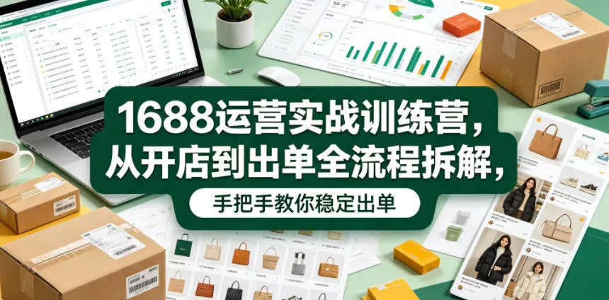 1688运营实战训练营，从开店到出单全流程拆解，手把手教你稳定出单(更新0620) - 轻创社