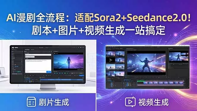 AI漫剧全流程：适配Sora2+Seedance2.0！剧本+图片+视频生成一站搞定 - 轻创社