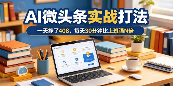 一天挣了408，AI微头条实战打法，每天30分钟比上班强N倍 - 轻创社