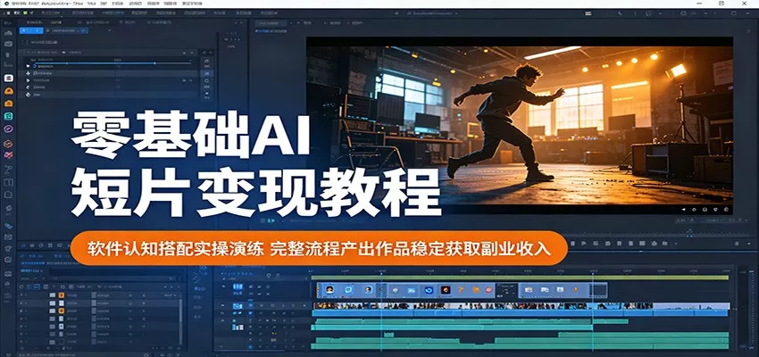 零基础AI短片变现教程：软件认知搭配实操演练，完整流程产出作品稳定获取副业收入 - 轻创社