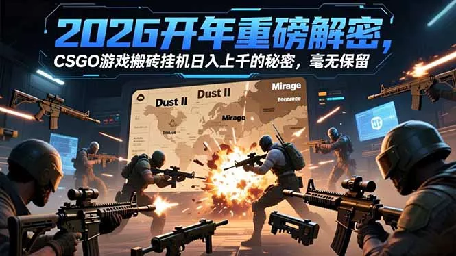 2026开年重磅解密，CSGO游戏搬砖挂机日入上千的秘密，毫无保留 - 轻创社