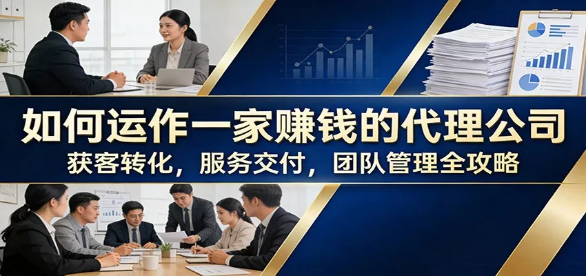 如何运作一家赚钱的代理公司：获客转化，服务交付，团队管理全攻略 - 轻创社