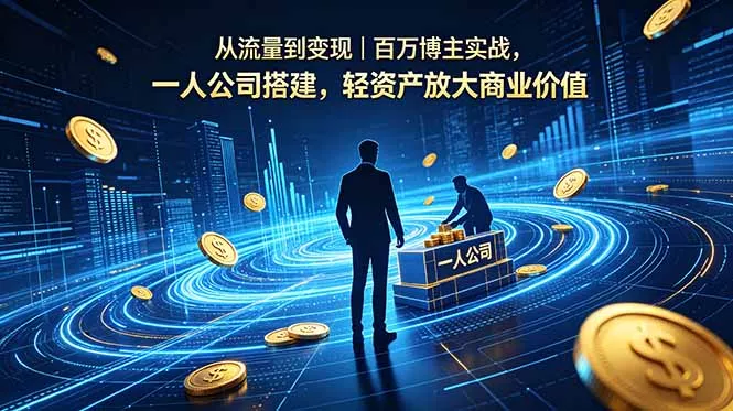 从流量到变现｜百万博主实战，一人公司搭建，轻资产放大商业价值 - 轻创社