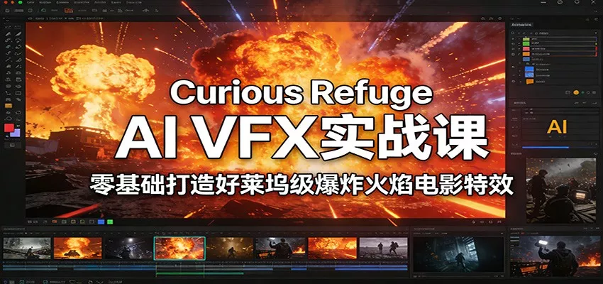 Curious Refuge AI VFX实战课，零基础打造好莱坞级爆炸火焰电影特效 - 轻创社