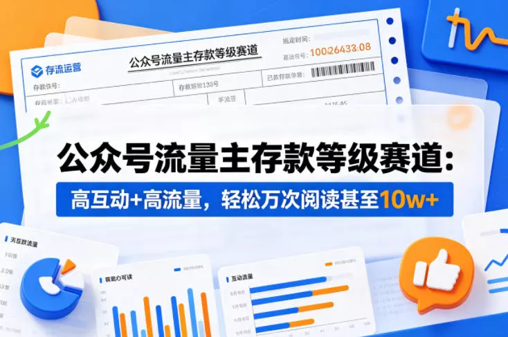 公众号流量主之存款等级赛道，高互动+高流量，轻松达到万次阅读，甚至10w+ - 轻创社