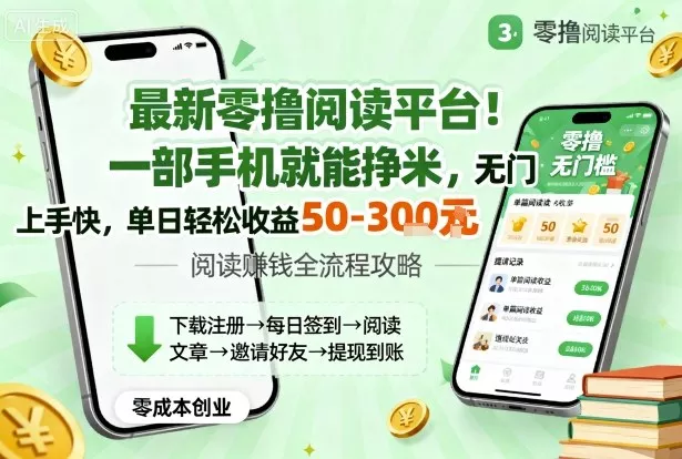 最新零撸阅读平台！一部手机就能挣米，无门槛上手快，单日轻松收益50-3张【揭秘】 - 轻创社