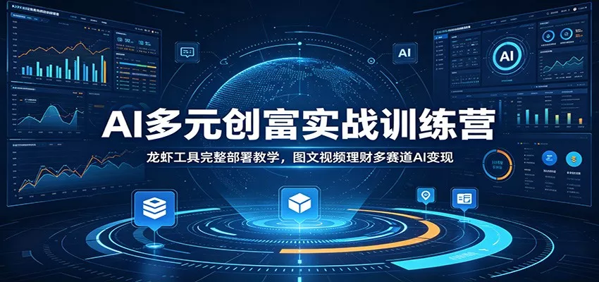 AI多元创富实战训练营：龙虾工具完整部署教学，图文视频理财多赛道AI变现 - 轻创社