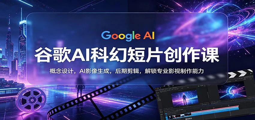 谷歌AI科幻短片创作课：概念设计，AI影像生成，后期剪辑，解锁专业影视制作能力 - 轻创社