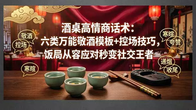 付费文章：酒桌高情商话术：六类万能敬酒模板+控场技巧，饭局从容应对秒变社交王者 - 轻创社