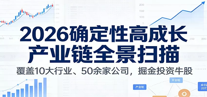 付费文章：2026确定性高成长产业链全景扫描：覆盖10大行业、50余家公司，掘金投资牛股 - 轻创社