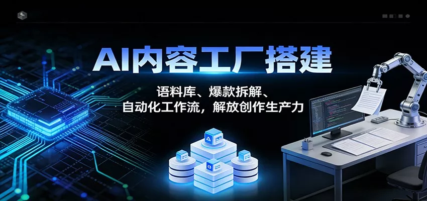 AI内容工厂搭建：语料库、爆款拆解、自动化工作流，解放创作生产力 - 轻创社