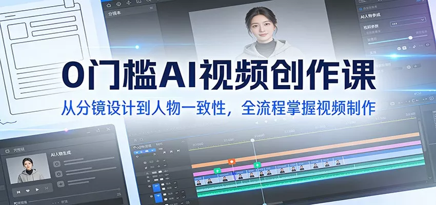 0门槛AI视频创作课：从分镜设计到人物一致性，全流程掌握视频制作 - 轻创社