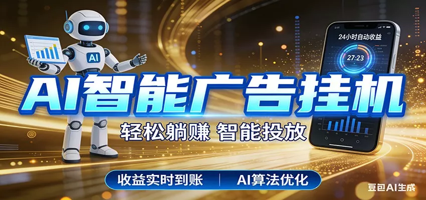 智能广告挂机新时代，利用碎片化时间实现稳定被动收益，AI帮你持续盈利 - 轻创社