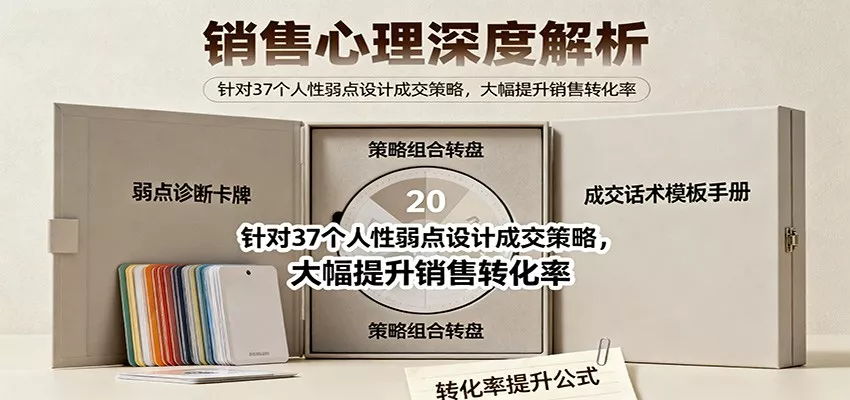 销售心理深度解析：针对37个人性弱点设计成交策略，大幅提升销售转化率！ - 轻创社