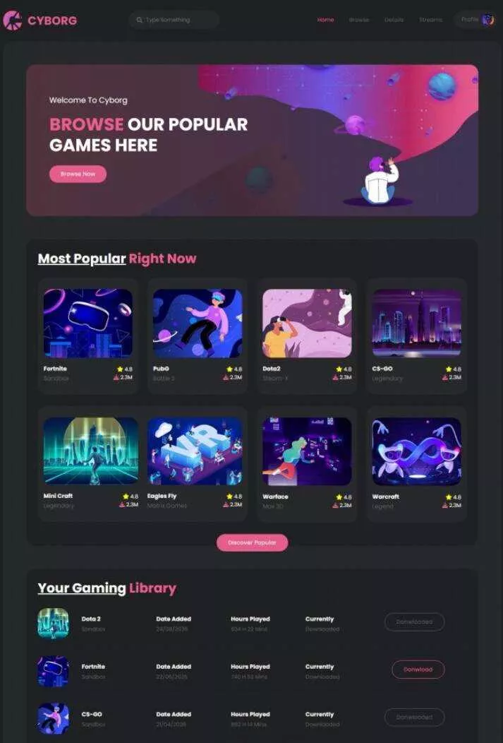 HTML5热门游戏体验宣传网站模板 - 轻创社
