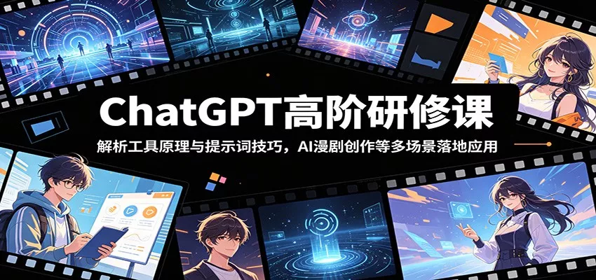 ChatGPT高阶研修课：解析工具原理与提示词技巧，AI漫剧创作等多场景落地应用 - 轻创社