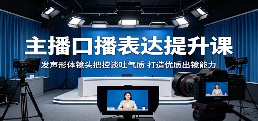 主播口播表达提升课：发声形体镜头把控谈吐气质，打造优质出镜能力 - 轻创社