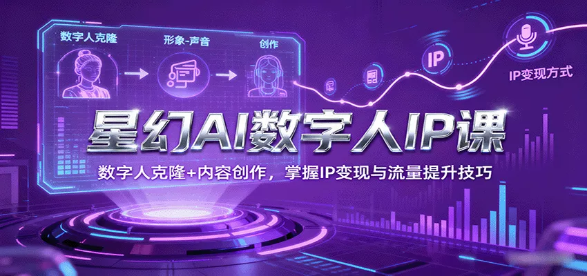星幻AI数字人IP课，数字人克隆+内容创作，掌握IP变现与流量提升技巧 - 轻创社
