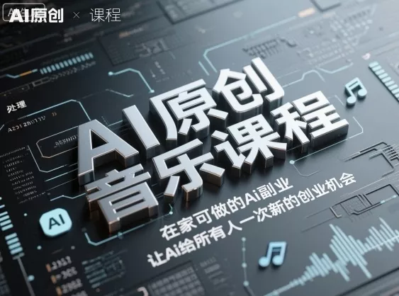 AI原创音乐课程，在家可做的Ai副业，让Ai给所有人一次新的创业机会 - 轻创社