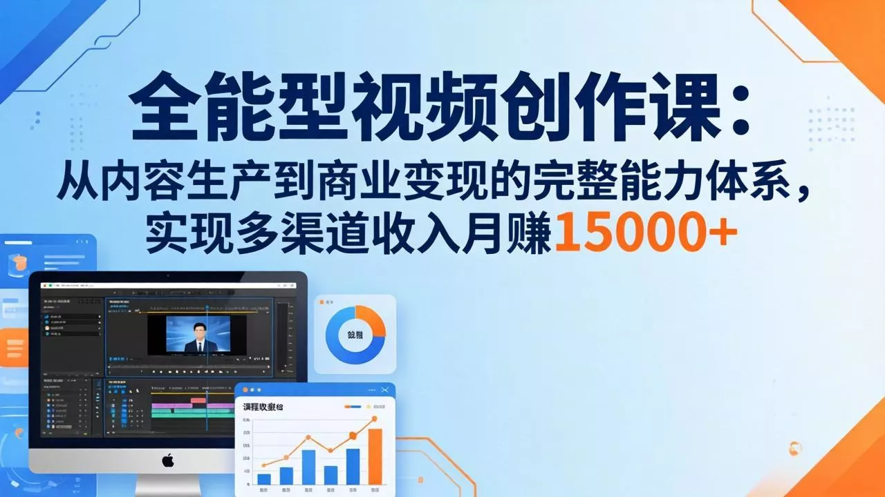 全能型视频创作课-26年3月更新：从内容生产到商业变现的完整能力体系，多渠道收入月赚15000+ - 轻创社