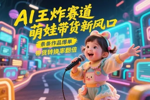 AI王炸赛道，萌娃带货新风口，条条作品爆单，带货转换率翻倍，核心逻辑拆解 - 轻创社