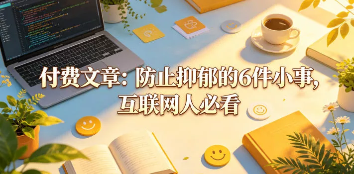付费文章：防止抑郁的6件小事，互联网人必看！ - 轻创社