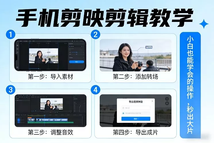 手机剪映剪辑教学，小白也能学会的操作，秒出大片 - 轻创社