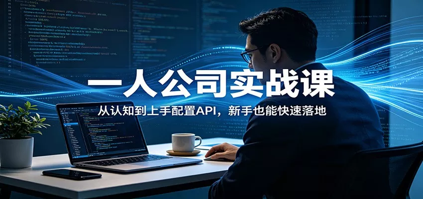 一人公司实战课：从认知到上手配置API，新手也能快速落地 - 轻创社