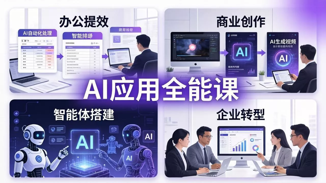AIGC 应用师全能课-更新：办公提效、商业创作、智能体搭建、企业转型，一站式学会AI应用 - 轻创社