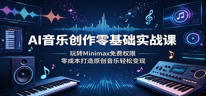 AI音乐创作零基础实战课：玩转Minimax免费权限，零成本打造原创音乐轻松变现 - 轻创社